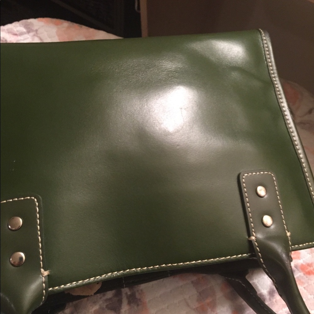 Wilson’s Leather Dark Green Satchel Bag - Picture 7 of 15